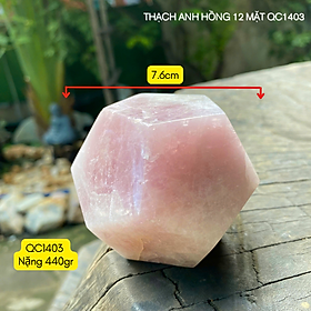 Thạch anh hồng 12 mặt NHASAN QC1403 mang lại năng lượng tích cực cho góc học tập - nặng 440gr, đường kính 7.6cm