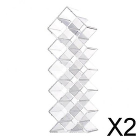 2x16 Grid Makeup Display Lipstick Stand Case Tower Cosmetic Organizer Holder