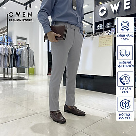 OWEN - Quần âu nam công sở dáng SLIMFIT màu Xám sáng có trợ cạp co dãn mã QST220677