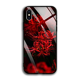 Ốp Lưng Kính Cường Lực Cho  Iphone X / XS - 03005 0599 HOABINGAN10 - In hình Hoa Bỉ Ngạn - Hàng Chính Hãng