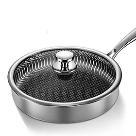 Mua Chảo chống Dính Cao Cấp(Có Nắp Đây) Họa Tiết Vân Tổ Ông   Chất Liệu INox 304   Lòng Chảo Bằng Hàng Quảng Châu Loại 1