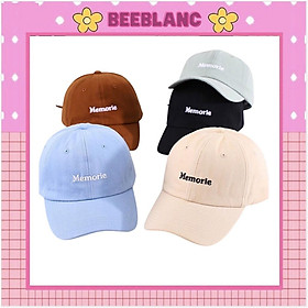 Mũ lưỡi trai nữ nam , Nón kết thêu chữ Memorie phong cách Ulzzang chất liệu nỉ gân cotton form unisex