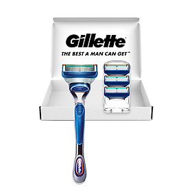 Bộ Dao Cạo + 4 Lưỡi Thay Thế Gillette Fusion5 Proglide Maunual  [Tặng Khăn Tắm Lớn Gillette Cao Cấp] 