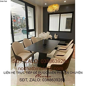 Mua Bộ bàn ăn mặt đá ghế da nhập khẩu