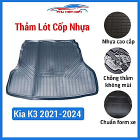 Thảm nhựa lót cốp Kia K3 2021-2022-2023-2024 nhựa dẻo cao cấp, không mùi, chống thấm nước tốt