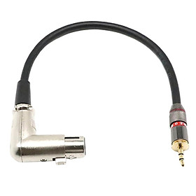 XLR Right Angle Female To 3.5mm Male Plug Pro Mic Premium Audio Cable 1FT