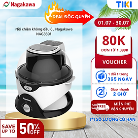 Nồi Chiên Đa Năng Đảo Chiều 360 độ Nagakawa NAG3301 (6 Lít) - Hàng chính hãng