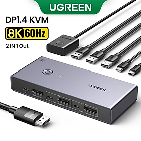 Mua Bộ chuyển đổi UGREEN DP 1.4 Switch 8K 60Hz KVM Switch 2 PC Chia sẻ 1 màn hình CM695-25962 cao cấp hàng chính hãng