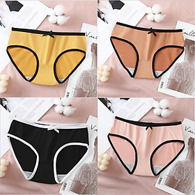 Bộ 10 quần lót nữ cotton viền đen cực kute - quần lót học sinh - N24-10