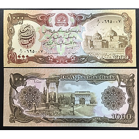 Mua Tiền Afghanistan 1000 Afghanis 1991  TIỀN XƯA  mới 100% UNC  tặng túi nilon bảo quản.