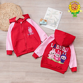 Áo khoác bé gái hình Labubu từ 9-43kg. Chất thun da cá thoáng mát -Kiến Lửa