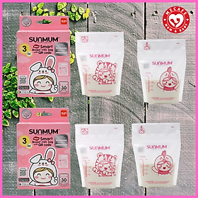 Combo 60 túi trữ sữa mẹ Sunmum mini hồng 100ml (2 hộp) tặng 2 zipper bảo quản