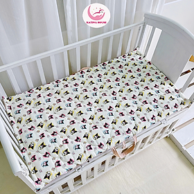 Nệm cho bé sơ sinh, mẫu giáo Katina House, chất vải muslin mềm mại, thoáng khí, thấm hút tốt