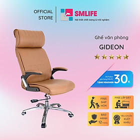 Ghế văn phòng chân xoay lưng cao bọc PU SMLIFE Gideon