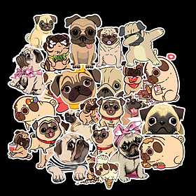Set 60 Sticker Chó Pug 