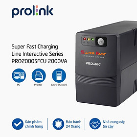 Bộ lưu điện, bộ cấp điện liên tục UPS Prolink PRO2000SFCU (2000VA) công suất 1200W - Hàng chính hãn