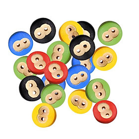 100pcs Mixed Random Monkey Face Painting Shapes Wooden Retro Buttons Assorted Colors for Sewing Crafting DIY 20mm