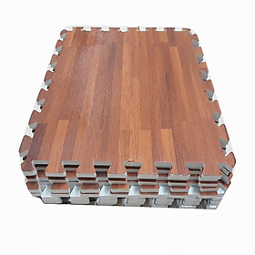 Combo 9 tấm thảm xốp ghép sàn màu vân gỗ kích thước 1 tấm 40cm x 40cm x0