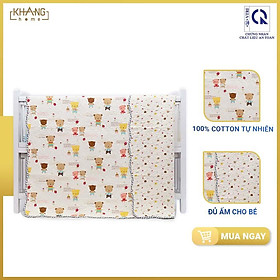 Mền Bông Trẻ Em Cao Cấp Khang Home 130 x 150 cm - 100% Cotton Thiên Nhiên An Toàn Cho Da Bé - Thoàng Khí Không Gây Hầm Và Ngộp Thở Cho Bé