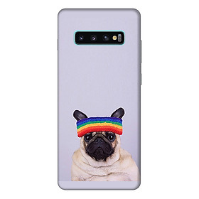 Ốp lưng điện thoại Samsung S10 Plus hình Cún Cưng Đội Nón Mẫu 1