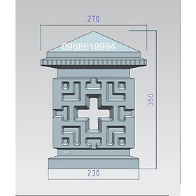 Khuôn trụ đèn sân vườn cỡ nhỏ dạng rỗng