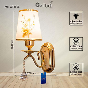 Mua Đèn đèn trang trí gắn tường phòng ngủ  chao kính mờ chống chói  đế kim loại sơn tĩnh điện  kích thước 23cm x 32cm