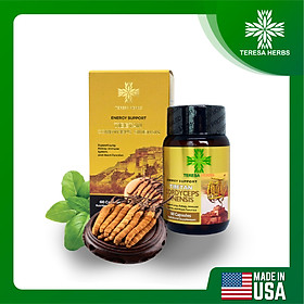 Chiết xuất Đông Trùng Hạ Thảo Tây Tạng, Sản xuất tại Mỹ - Teresa Herbs Tibetan Cordyceps Sinensis 60 Capsules Nutritional Supplement (60 viên 500mg)