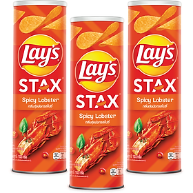 Combo 3 Lay's Stax Khoai Tây Miếng Vị Tôm Hùm Nướng Ngũ Vị 100gr