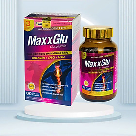(Đỏ)Viên uống Maxx glu bổ sung glucosamine, Hộp 60 viên,  hỗ trợ xương khớp,