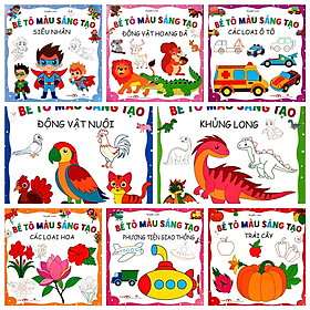 Combo Bộ sách Bé Tô Màu Sáng Tạo - Bộ 8 cuốn (Tặng hộp màu bất kỳ)