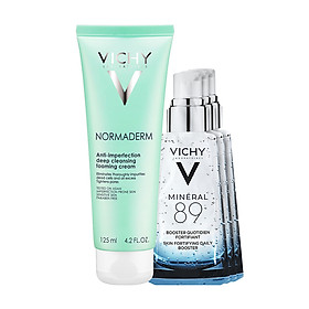 Bộ Sữa Rửa Mặt Dạng Kem Giúp Ngừa Mụn & Se Khít Lỗ Chân Lông Vichy Normaderm Foaming Cream