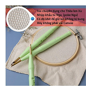 Vải Thêu Poke Nga, Monk's Cloth chuyên dùng để thêu len xù, len nổi, punch needle - Vải Canvas