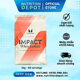 Sữa tăng cơ Impact Whey Isolate Myprotein 1kg 40 lần dùng - Nutrition Depot