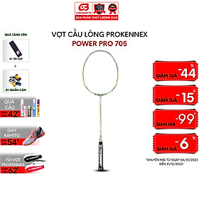 Vợt cầu lông Prokennex POWER PRO 705 Xanh Xám chuyên công - Đã đan lưới (1 cây)