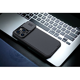 Ốp lưng chống sốc bảo vệ Camera cho iPhone 14 Pro Max hiệu Nillkin Camshield - hàng nhập khẩu - đen