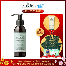 Gel Rửa Mặt Sạch Da Dành Cho Da Mụn Sukin Blemish Control Clearing Facial Wash 125ml