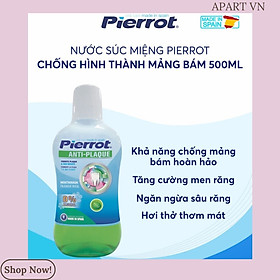 [ Mua 2 tặng 1 ] Nước súc miệng chống hình thành mảng bám PIERROT 500ml