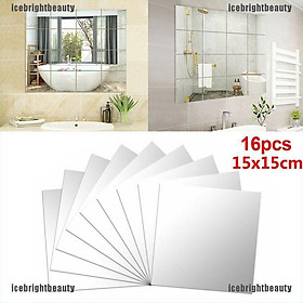 Mua ICEB 16 pcs DIY Mirror Tile Wall Mirror Mirror Film Self Adhesive Sticker Foil
