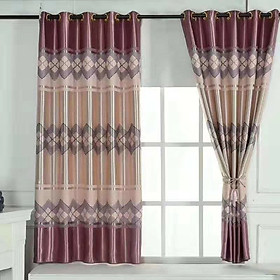 Mua RÈM CỬA CHÂU ÂU SỌC NGANG NÂU SIZE 2M NGANG X 2M CAO ( 1 TẤM )