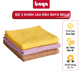 Mua Bộ 3 Khăn Lau Đầu BAYA BELLA Chất Liệu Cotton Mềm Mại Bền Màu  Thấm Hút Tốt  Nhanh Khô 7400047