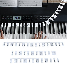 Piano Keyboard Learning Aid Set Piano Stickers Black