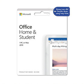 Phần mềm Office Home and Student 2019 English APAC EM Medialess P6 (79G-05143) - Hàng Chính Hãng