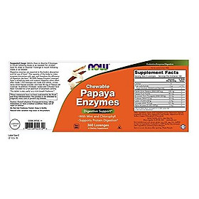 Viên Ngậm Now Papaya Enzyme Với Bạc Hà & Diệp Lục Tốt Cho Hệ Tiêu Hóa (360 Viên)