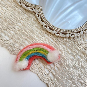 Rainbow Handmade Wool Felt Fashion Hairpins Hair Clips Accessories for Bangs Girls
