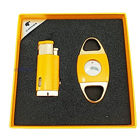 Mua Hộp quẹt Bật Lửa Khò bộ 3 tia + cắt các mầu dùng gas cao cấp BKD-07