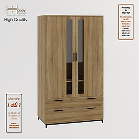 [Happy Home Furniture] LOUIS , Tủ quần áo 2 ngăn kéo 2 cửa mở - chân sắt , 100cm x 58cm x 180cm ( DxRxC), TCM_033