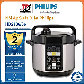 Mua Nồi Áp Suất Điện Tử Philips HD2136/66  5Lit - 980W  Hàng Chính Hãng