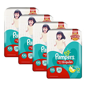 Combo 4 Gói Tã Quần Pampers Giữ Dáng Mới Gói Lớn XXL28 (28 Miếng)