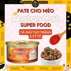 Pate AATAS Super Food Cho Mèo Mọi Lứa Tuổi (Lon 80g) Pate Aatas Daily Defence, Diamond Dinner