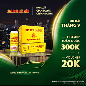 Combo 2 Thùng Bia Hơi Hà Nội - Thùng 24 lon 500ml